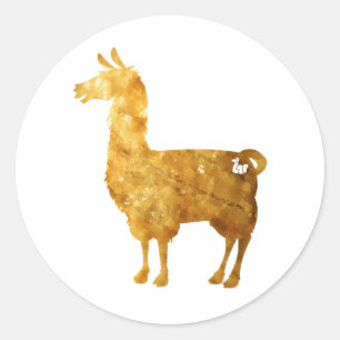 Adesivo Dourado Llama Stickers
