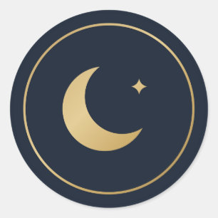 Adesivo Dourado Lua Crescente Ramadan Eid Azul Mar