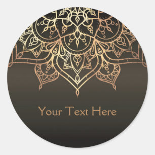 Adesivo Dourado Mandala Terroso Marrom Bronze Moderno Favo