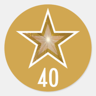Adesivo "Dourado" Marca adesiva redonda com idade "40" ama