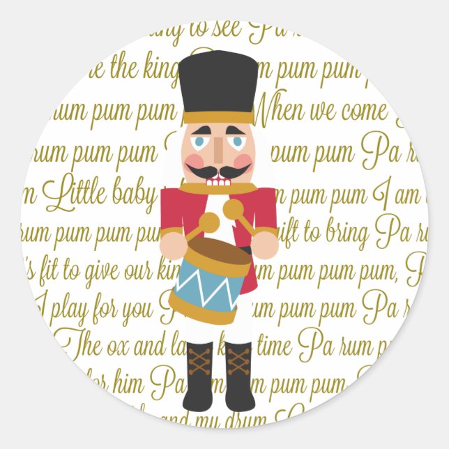 Adesivo Dourado menino batedor de Natal (Frente)