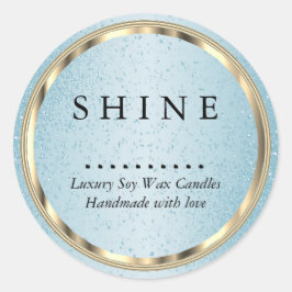 Adesivo Dourado Metálico e Brilho Azul