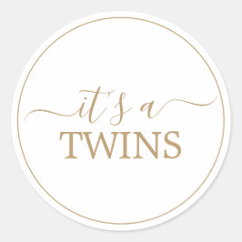 Adesivo Dourado Minimalista É o Chá de fraldas dos Gêmeos