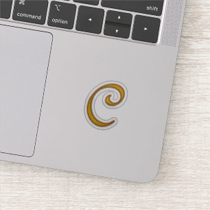 Adesivo Dourado Monograma C Sticker