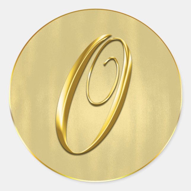 Adesivo Dourado Monograma O Feriado de Convite para Casame (Frente)