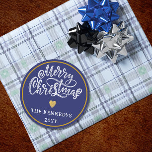 Adesivo Dourado Natal Azul