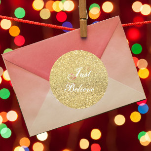 Adesivo Dourado Natal Branco Alegre Apenas acredite