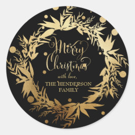 Adesivo Dourado Natal Negra Eucalyptus Wreath