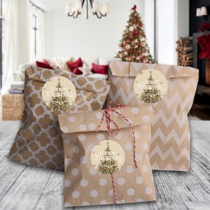Adesivo Dourado Natal Tradicional e Antiquado