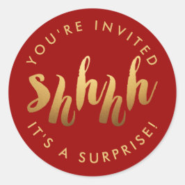 Adesivo Dourado no Red Shh Surprise Custom Color Aniversár