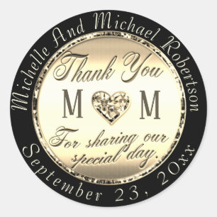 Adesivo Dourado Obrigado, Clássico Vinheta Redonda