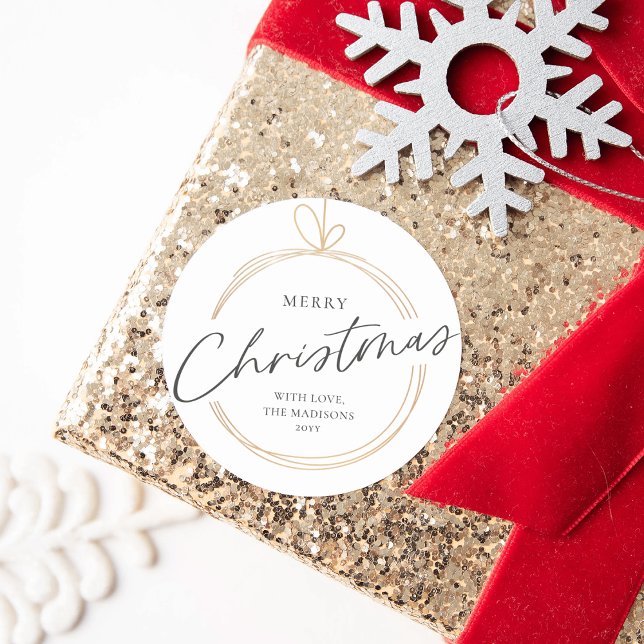 Adesivo Dourado Ornament Elegante Feliz Natal (Criador carregado)