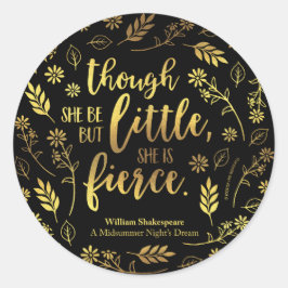 Adesivo Dourado, pequeno mas feroz William Shakespeare Flo
