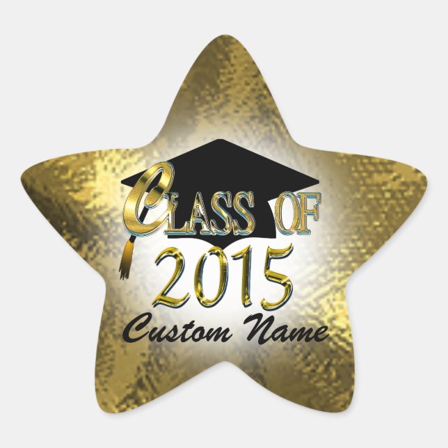 Adesivo Dourado Personalizado Da Classe 2015 (Frente)