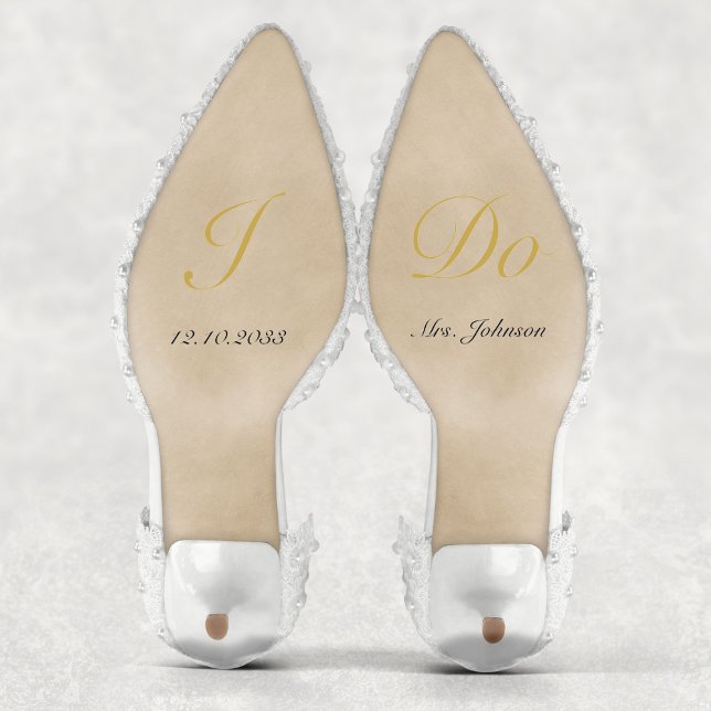 Adesivo Dourado Personalizado I Do Casamento Calçados Deca (Personalized Gold I Do Wedding Shoes Decal
)