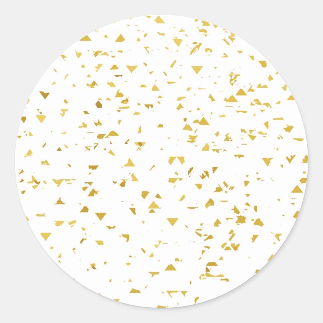Adesivo Dourado polo confetti,padrão,branco,chic,elegante, (Frente)