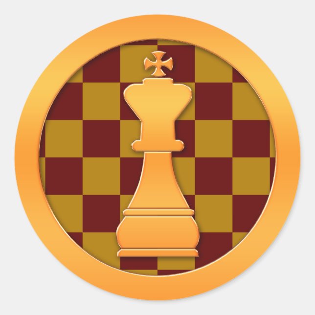 Adesivo Dourado Rei Chess Piece (Frente)