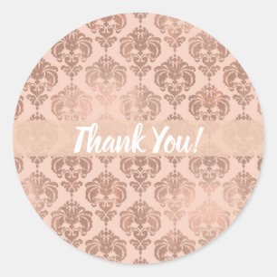 Adesivo Dourado Rosa Bege Blush Gold Rosa Damask Glam Mode