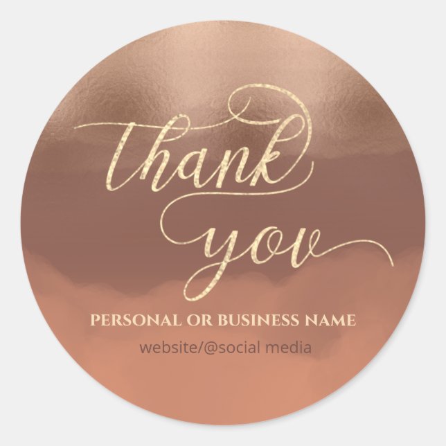 Adesivo Dourado rosa folha de canela cantaloupe aquarela (Frente)