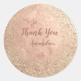 Adesivo Dourado Rosa Glitter Skinny Blush Lux Nome Obrigad