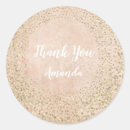 Adesivo Dourado Rosa Glitter Skinny Peach Lux Nome Obrigad