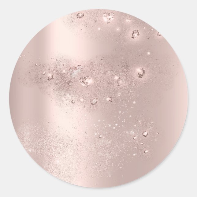 Adesivo Dourado Rosa Spark Obrigado Chá de panela (Frente)