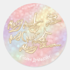 Adesivo Dourado Roteiro de Feliz Natal Do Holographic Spar