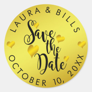 Adesivo Dourado Salve a Data do Amor Casamento Leve