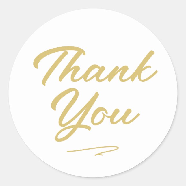 Adesivo Dourado Script Manuscrito Moderno Faux Muito Obrig (Frente)