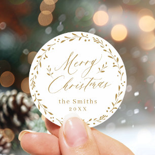 Adesivo Dourado script Moderno Felry Natal Gift