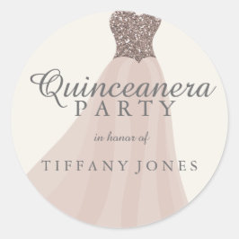 Adesivo Dourado Shimmer Glitter Gown Quinceanera