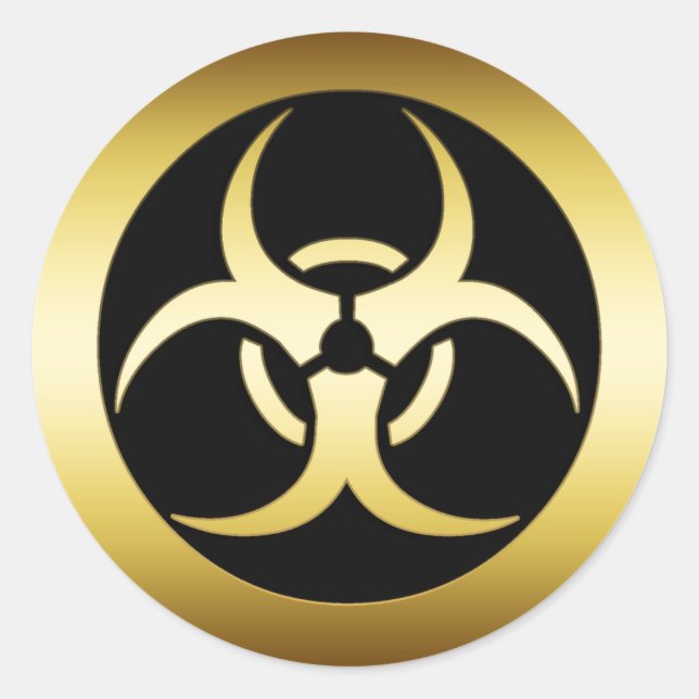 ADESIVO DOURADO SÍMBOLO BIOHARZARD (Frente)