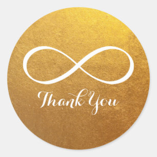 Adesivo Dourado símbolo branco infinito obrigado