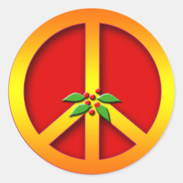 Adesivo Dourado Sinal de Paz com Cartões de Natal Holly