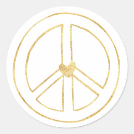 Adesivo Dourado Sinal de Paz no Coração