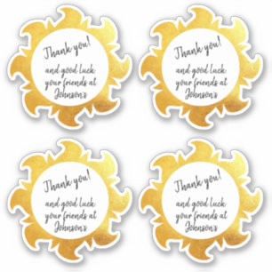 Adesivo Dourado sol Obrigado, viciante