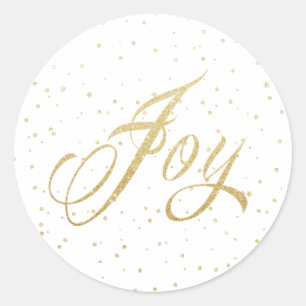 Adesivo Dourado Sparkles Joy Natal Stickers