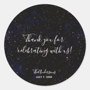 Adesivo Dourado Splatter Moderno Púrpura Azul Púrpura Azul