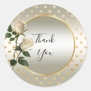 Adesivo Dourado Sticker de Corações Brancas