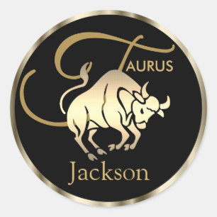 Adesivo Dourado - Taurus ♉ o símbolo Bull - Zodiac