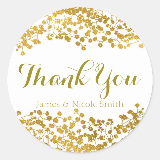 Adesivo Dourado Tone Baby's Breath White Elegant Favor (Frente)