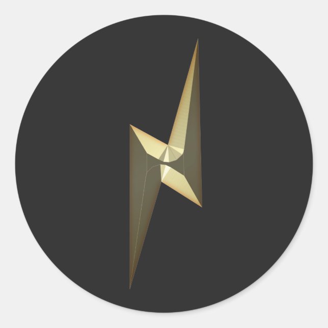 Adesivo Dourado trovão negro e moderno diversão legal (Frente)