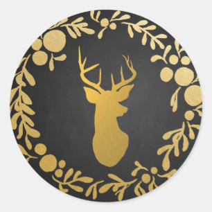Adesivo Dourado veado/borda-chaleira