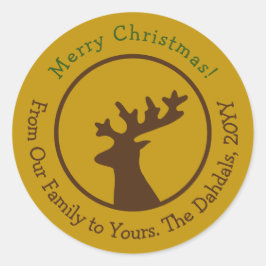 Adesivo Dourado Verde de Bronze de Natal Personalizado