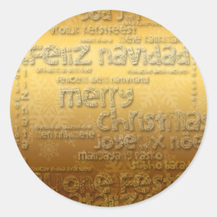 Adesivo Dourado Vinheta da Navidad R do Natal Internaciona