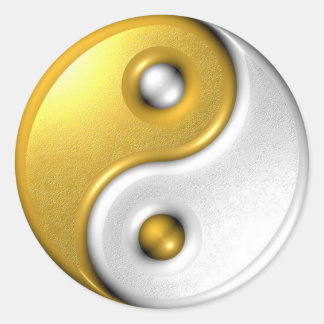 Adesivo Dourado Ying Yang