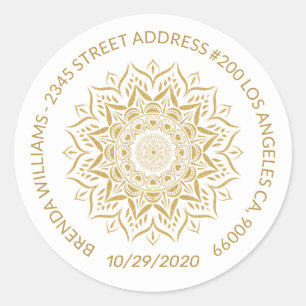 Adesivo Dourados corações e espirros de mandala