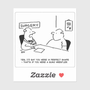 Adesivo Doutor e Paciente em Cartoon de Cirurgia.