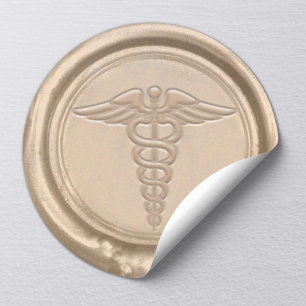 Adesivo Doutor médico Dourado Enceramento Selo da