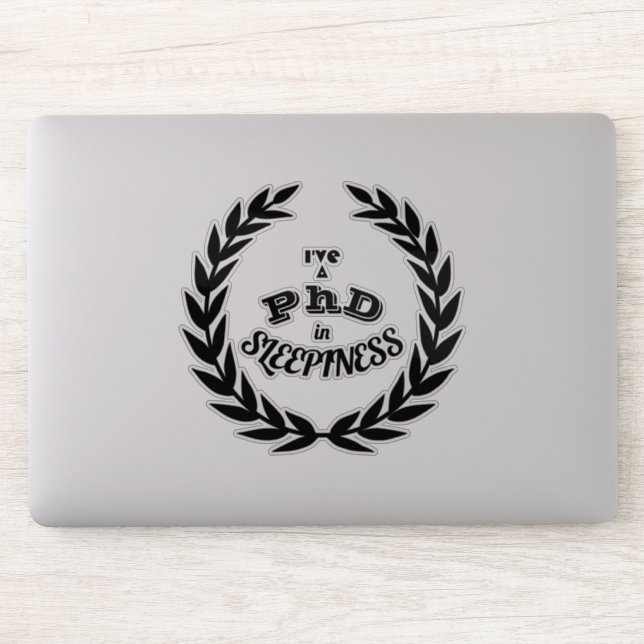 Adesivo Doutorado em Sonolência Sticker de Humor Acadêmico (Computador)